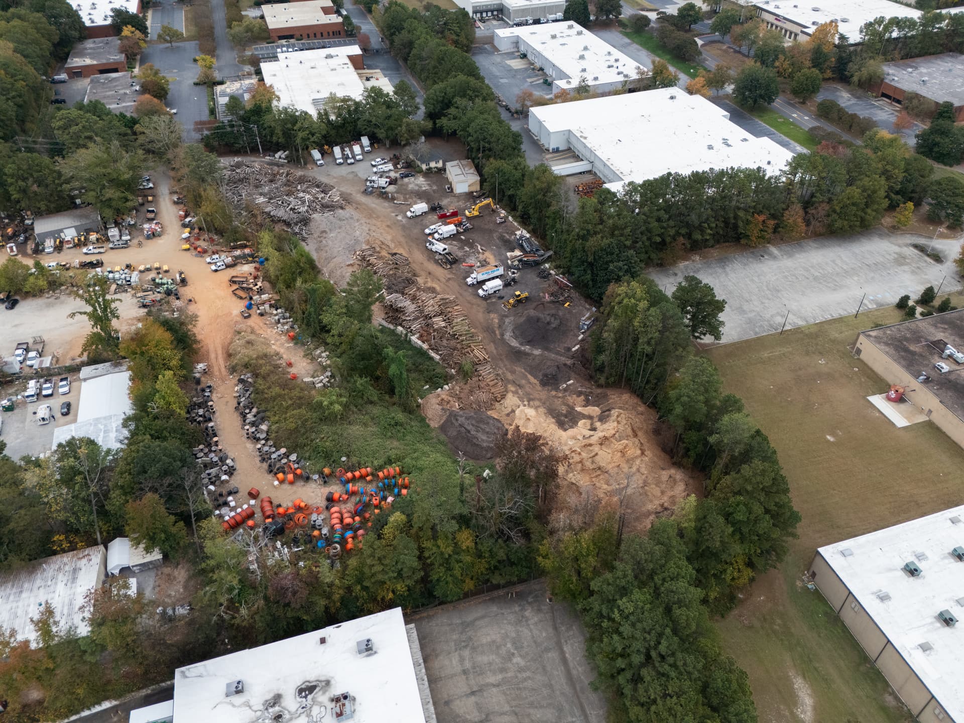 Aerial view of Atlanta industrial park